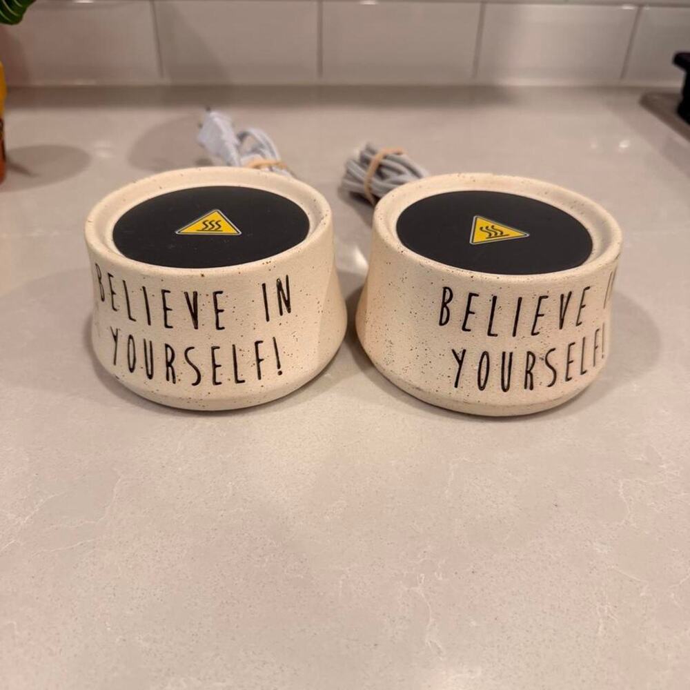 Scentsy Believe In Yourself Element Wax Warmer Cream Ceramic Speckled Tested